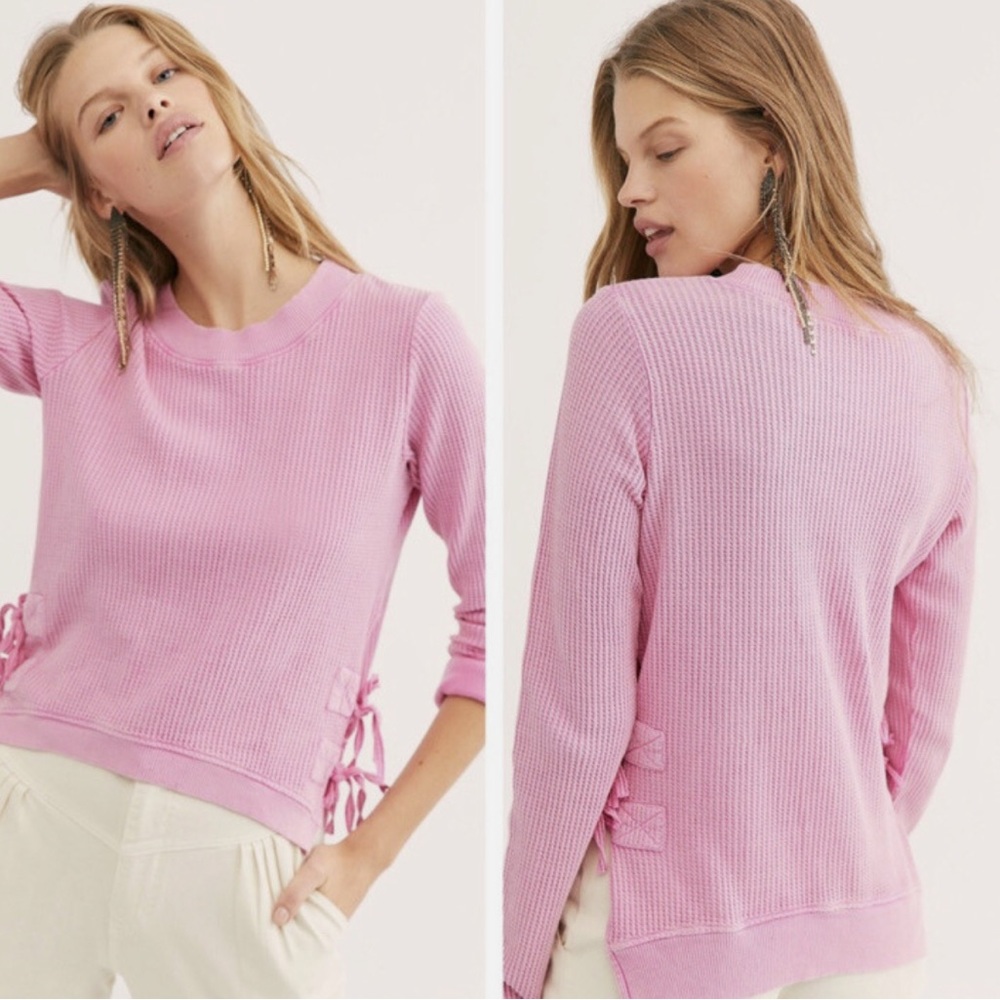 Free People Pink Crew Neck Sweater